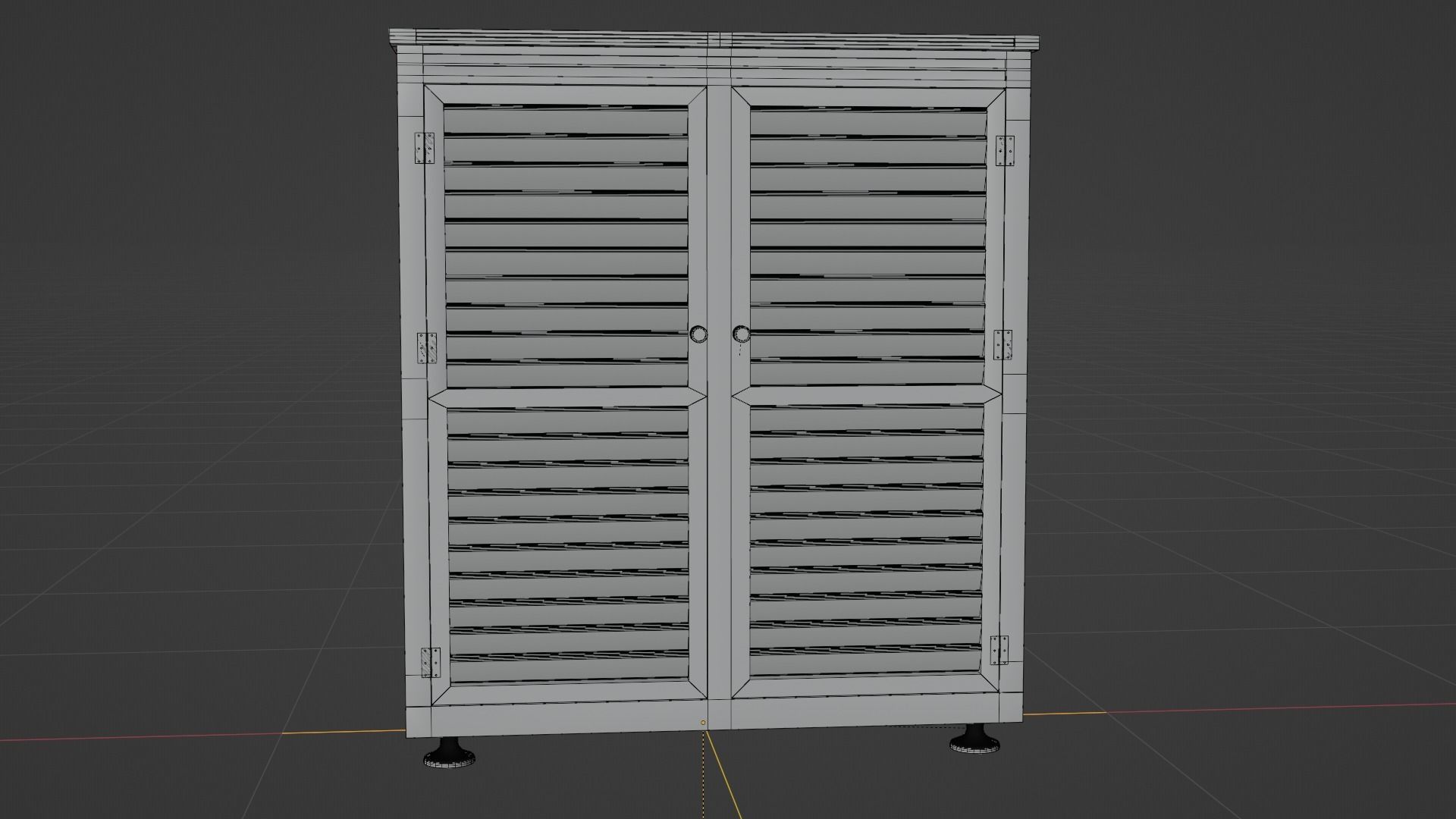 Cabinet with doors 3D model_4