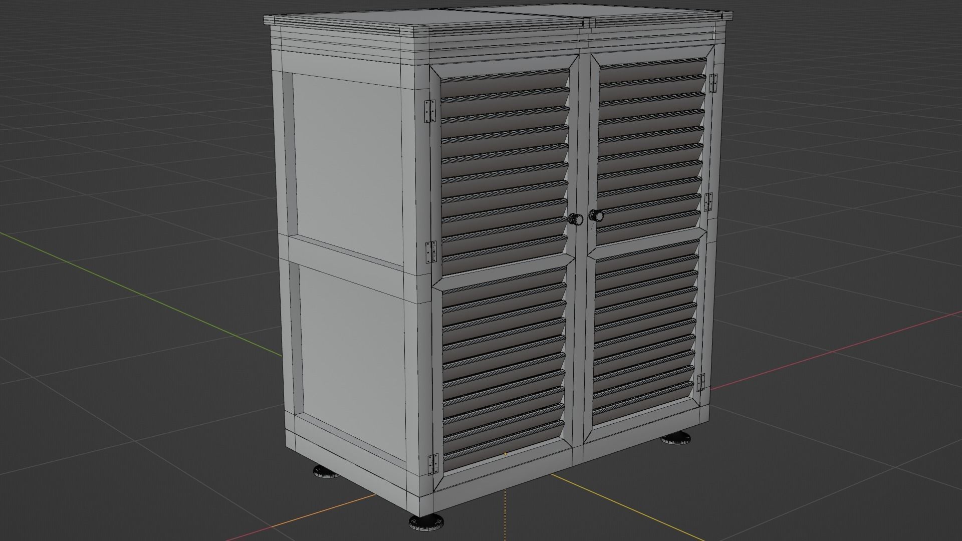 Cabinet with doors 3D model_3