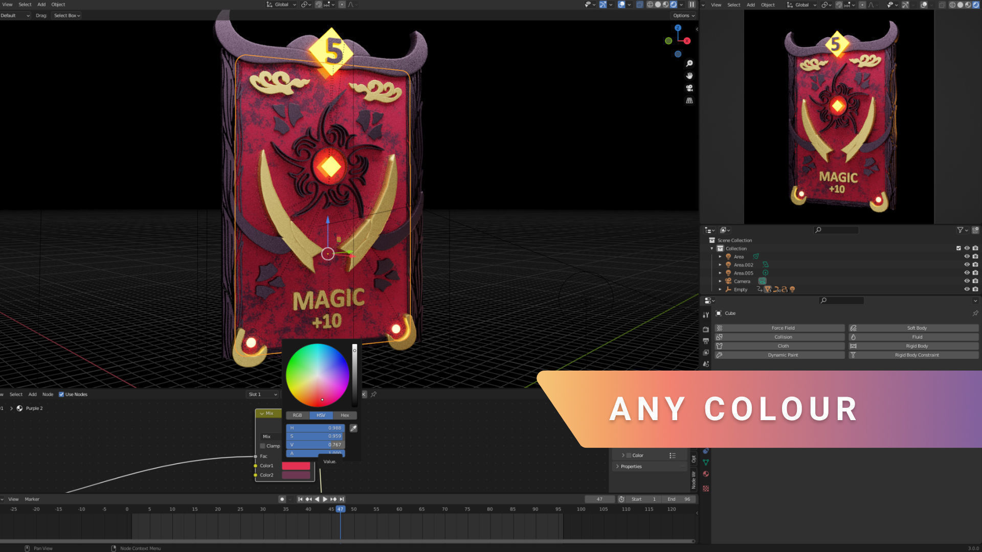 NFT GAME card template for Blender 3D model_6
