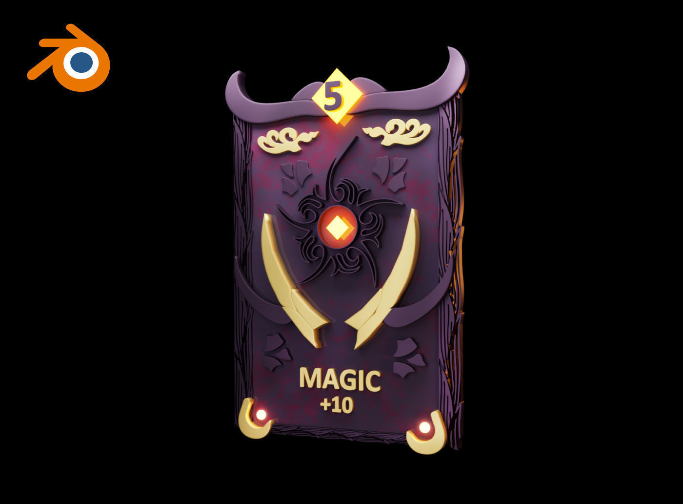 NFT GAME card template for Blender 3D model_4
