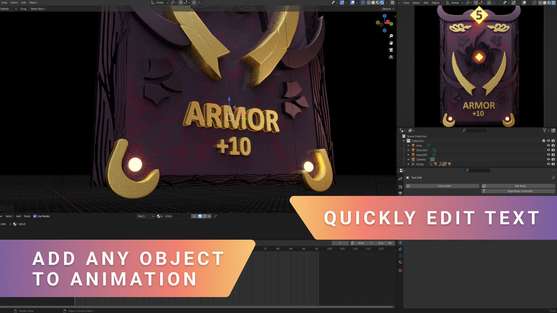 NFT GAME card template for Blender 3D model_2