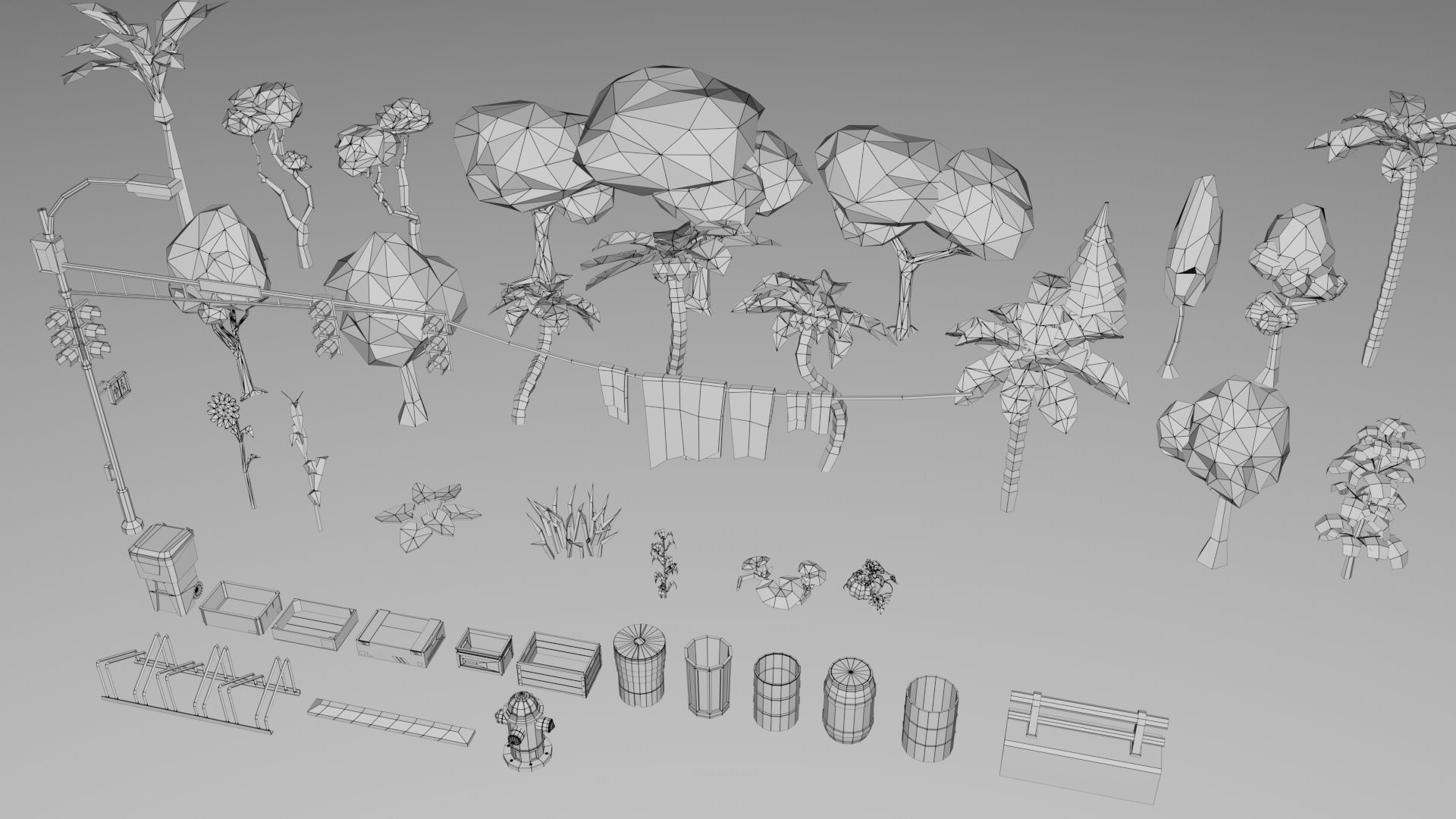 500 Realistic Exterior City Street Props Pack Collection Low-poly 3D model_20