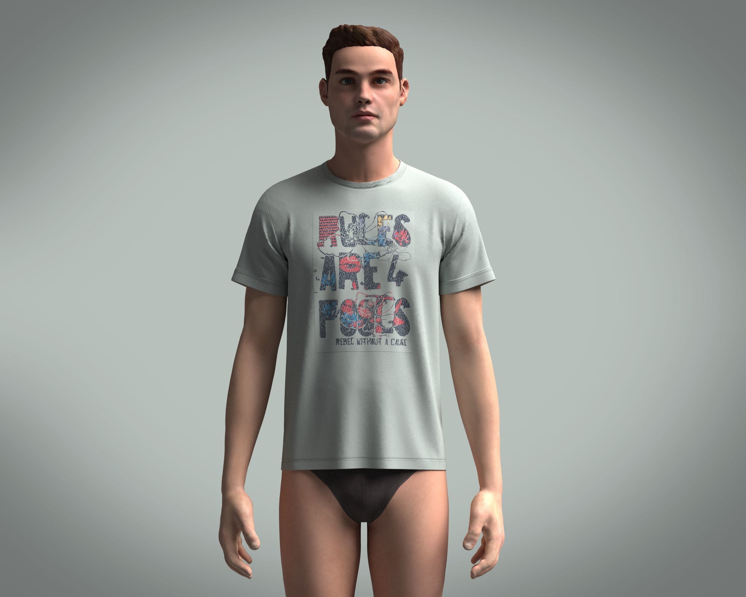 T-Shirt RULES 3D model_1