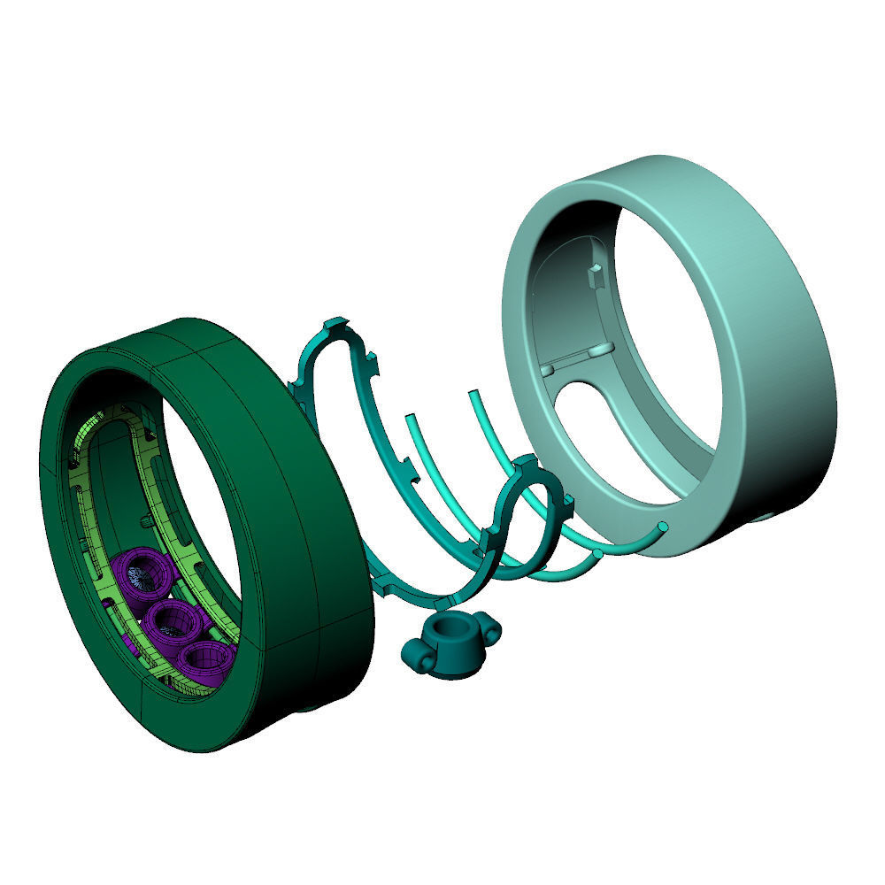Band Ring Moveble Stones 3D print model_14
