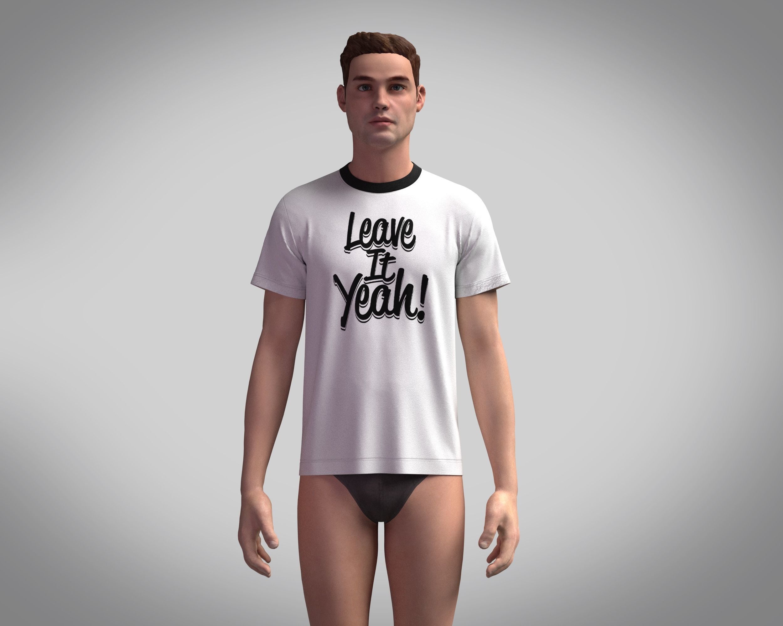 T-Shirt LEAVE 3D model_1