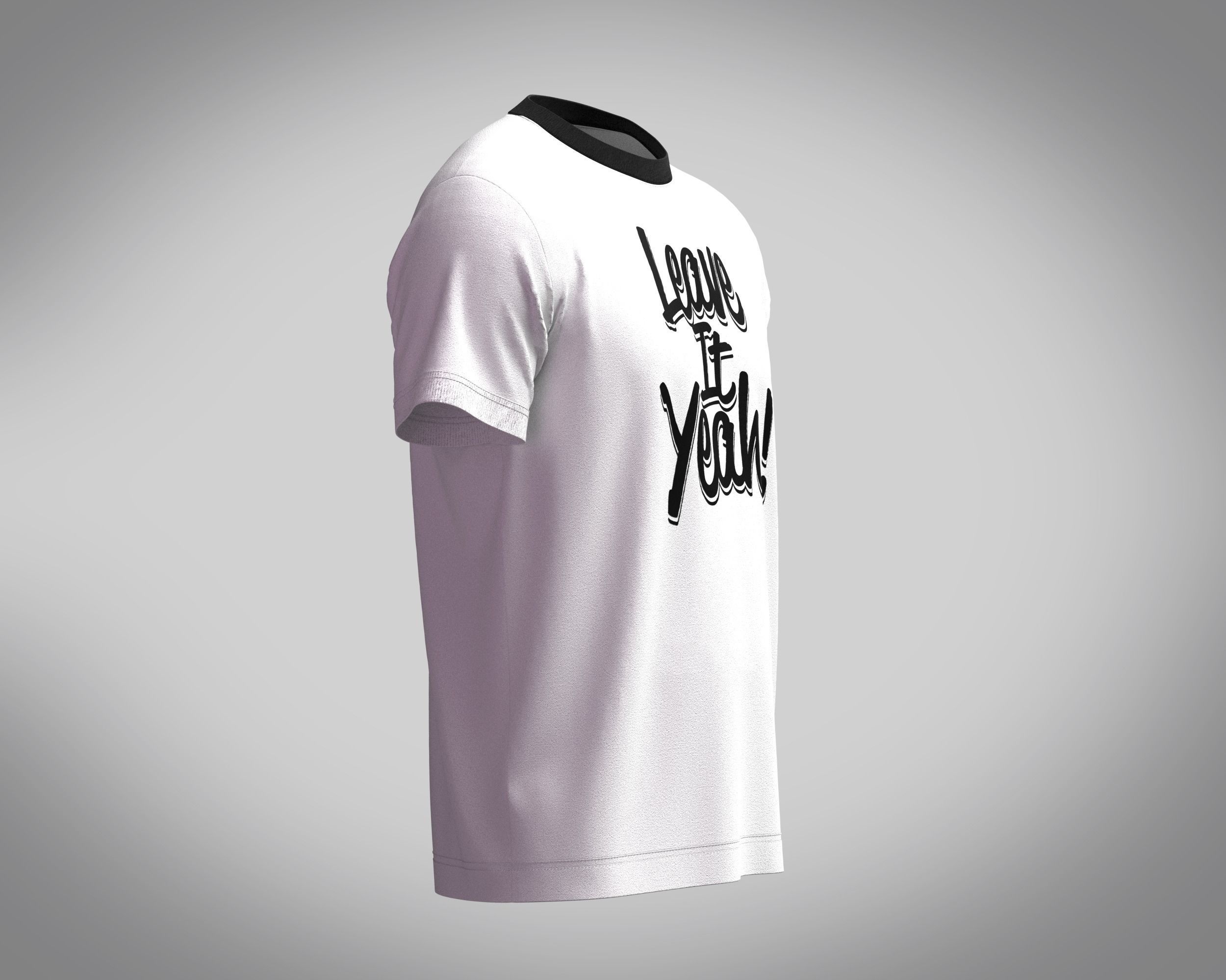 T-Shirt LEAVE 3D model_2