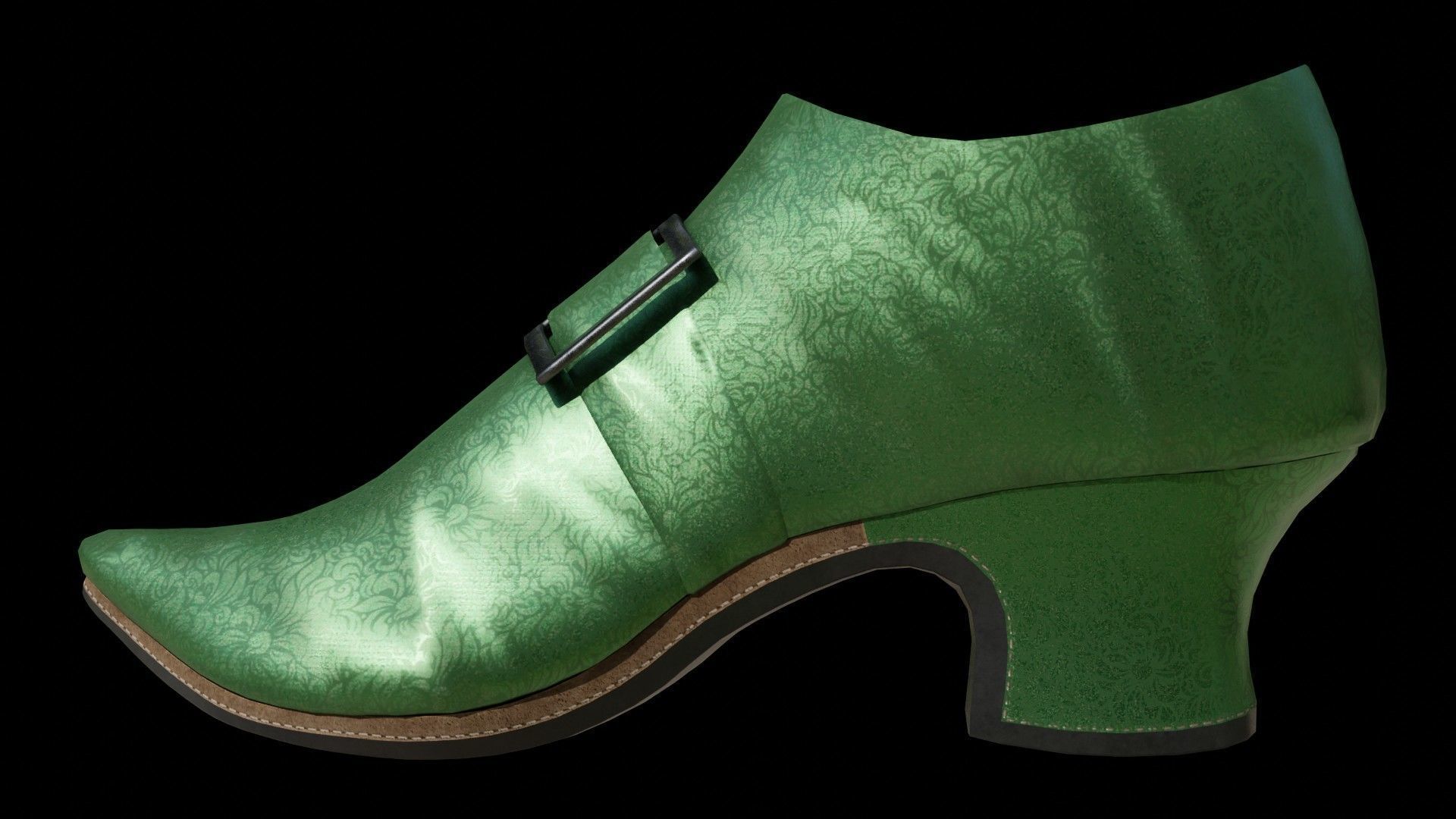 Low-poly rococo styled shoe Free low-poly 3D model_1