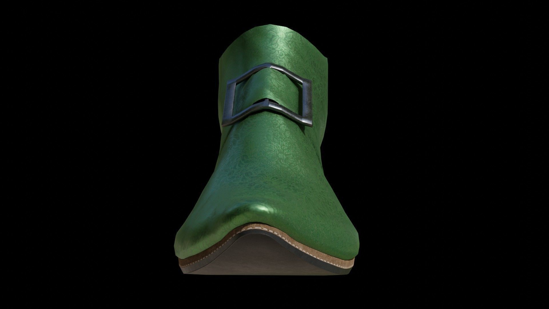 Low-poly rococo styled shoe Free low-poly 3D model_2