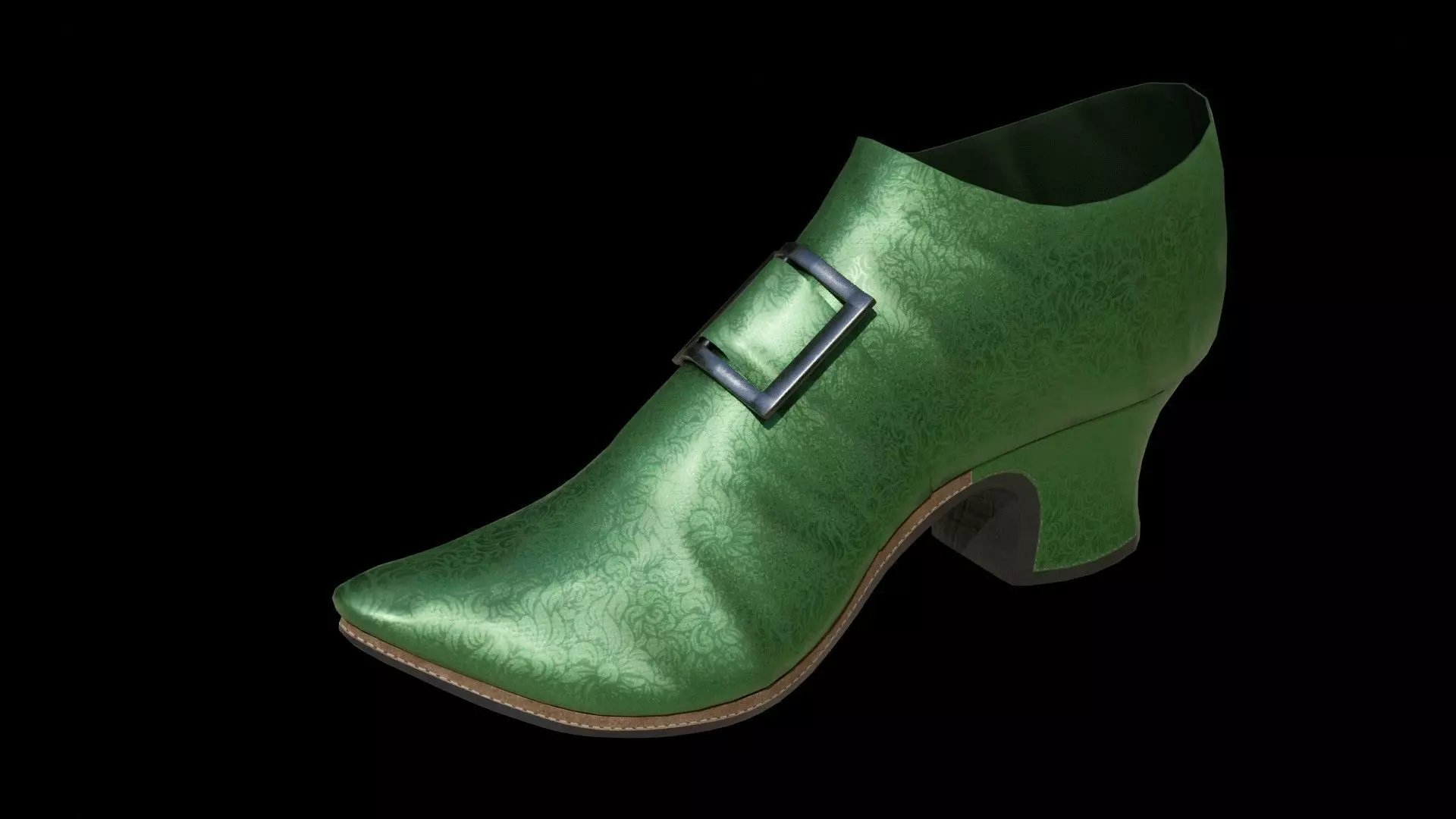 Low-poly rococo styled shoe Free low-poly 3D model_0