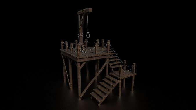 Medieval Gallows Low-poly 3D model
