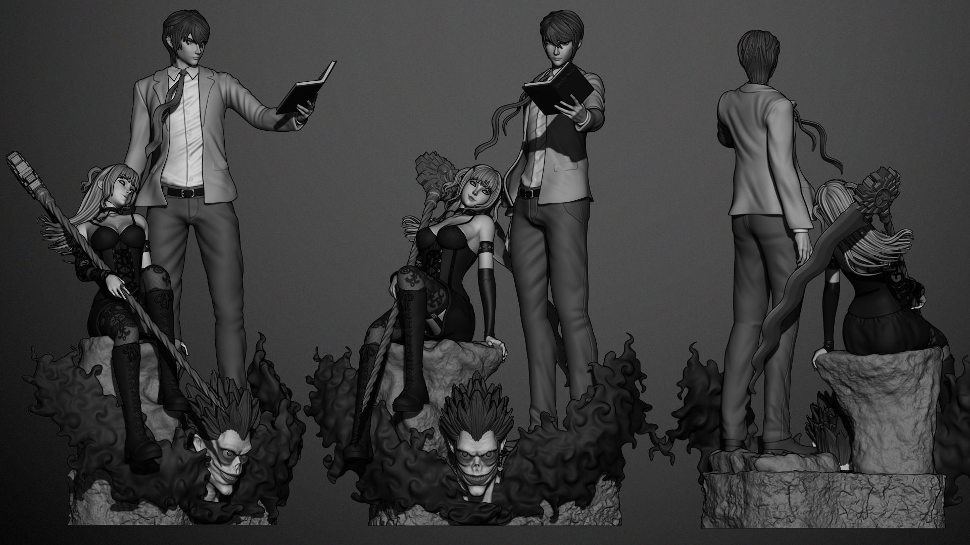 Light and Misa - Death Note 3D print model_6