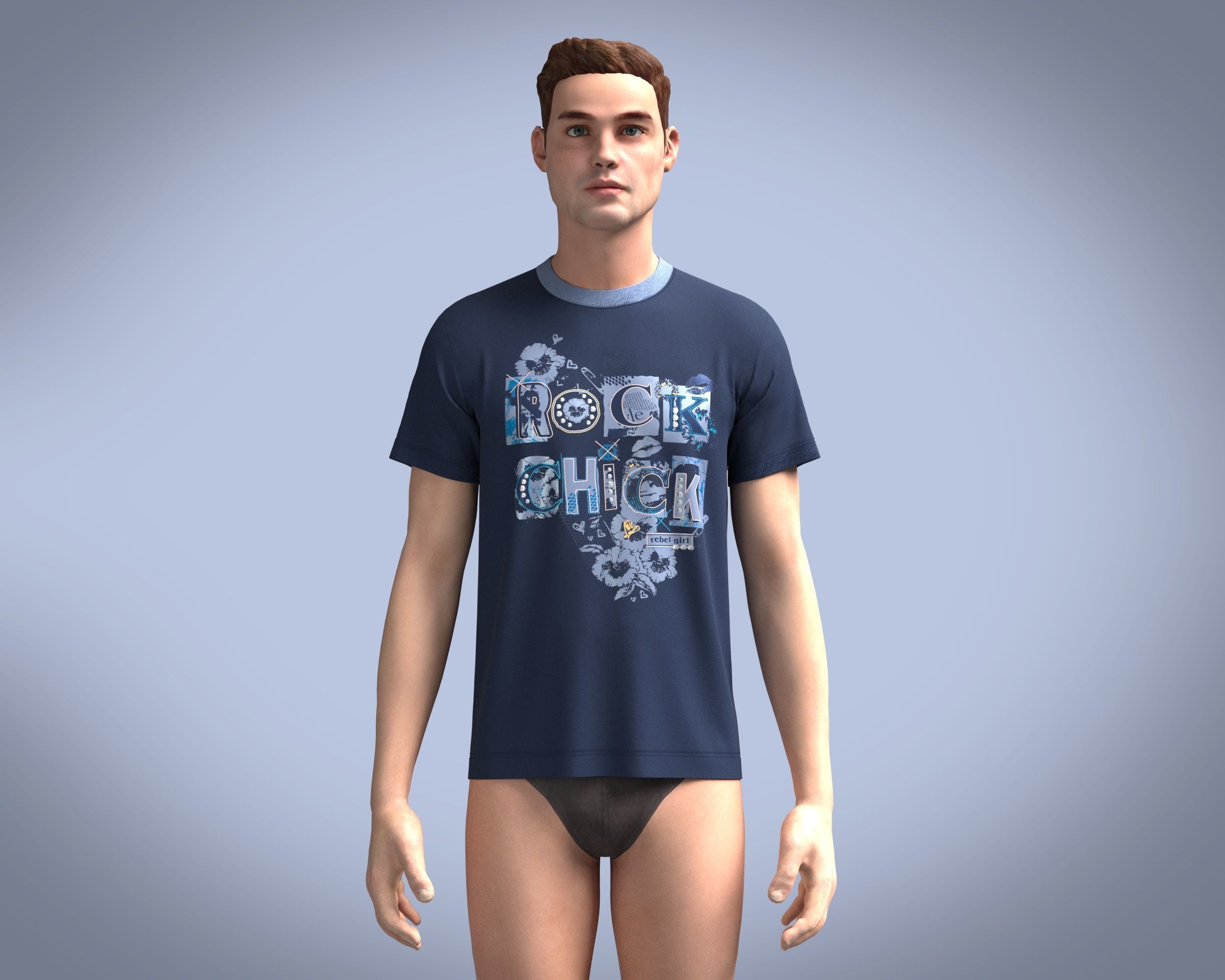 T-Shirt ROCK 3D model_1