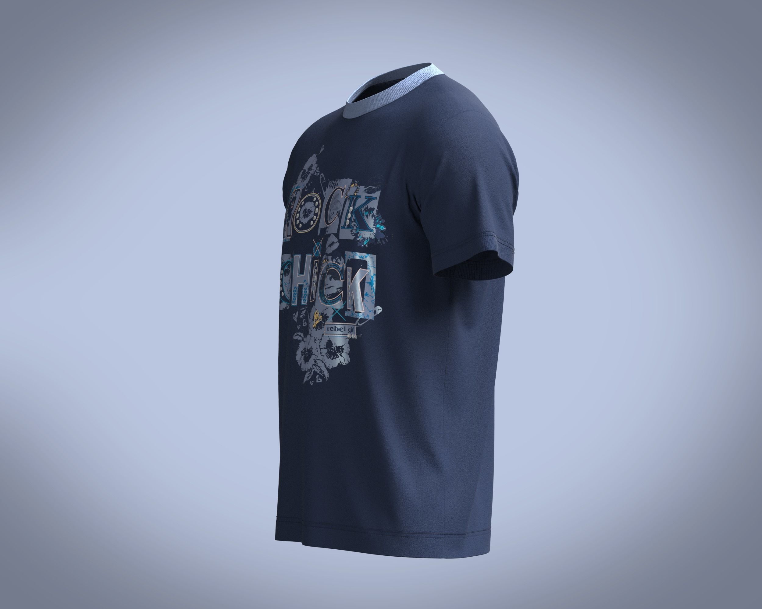 T-Shirt ROCK 3D model_6