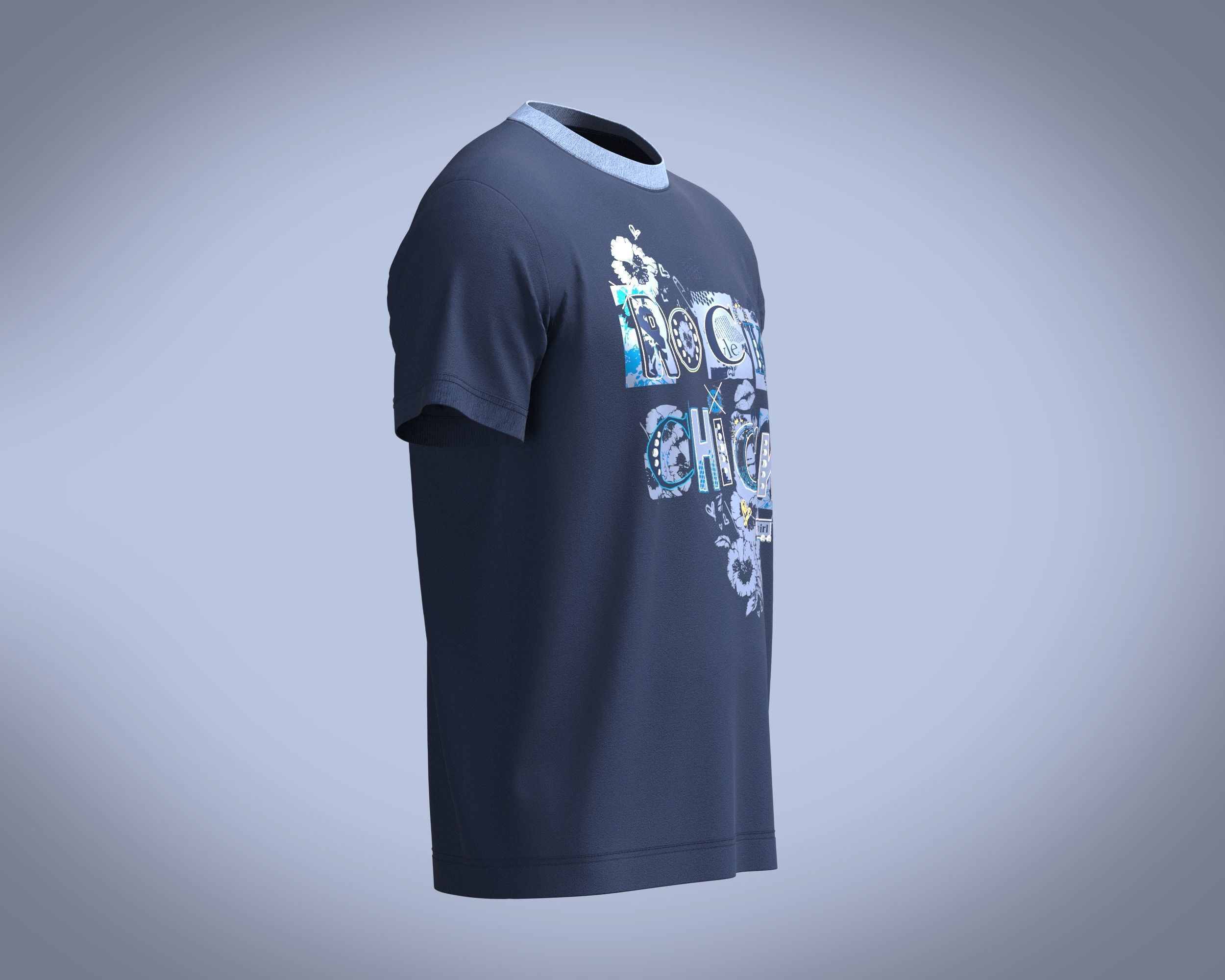 T-Shirt ROCK 3D model_2