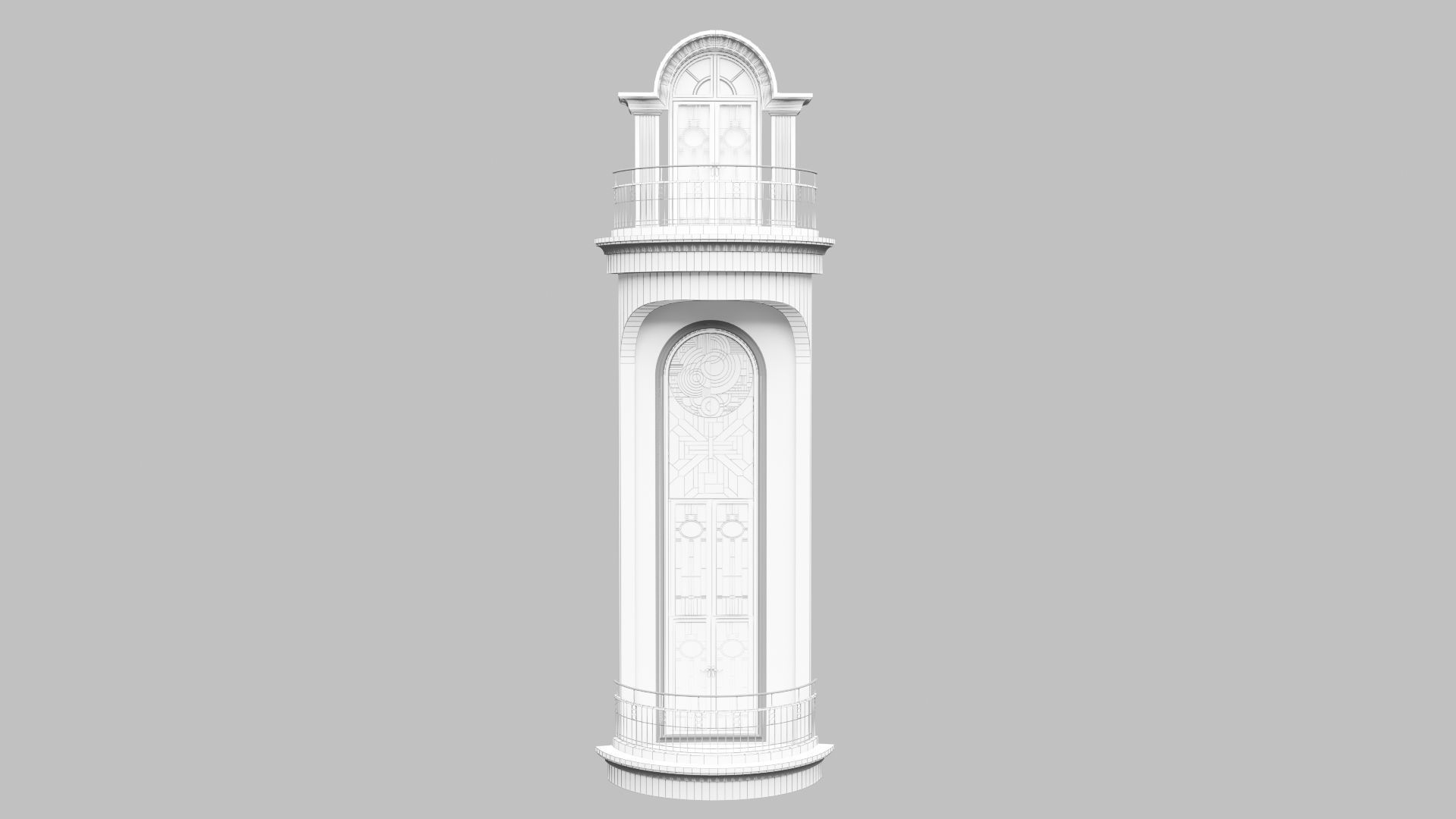 Classic Door Windows Set 3D model_8