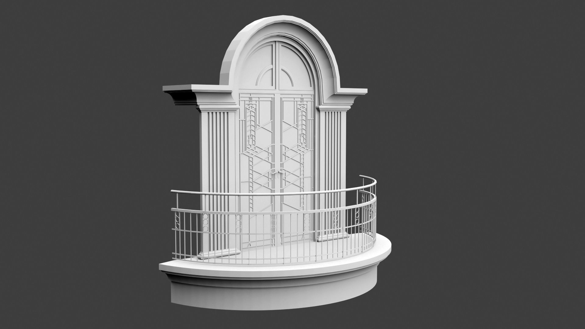 Classic Door Windows Set 3D model_19