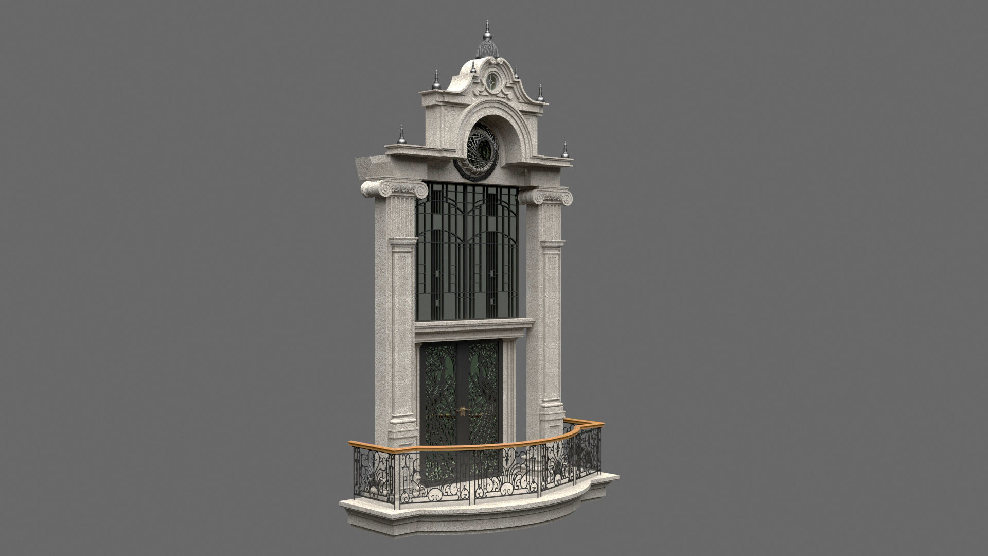 Classic Door Windows Set 3D model_22