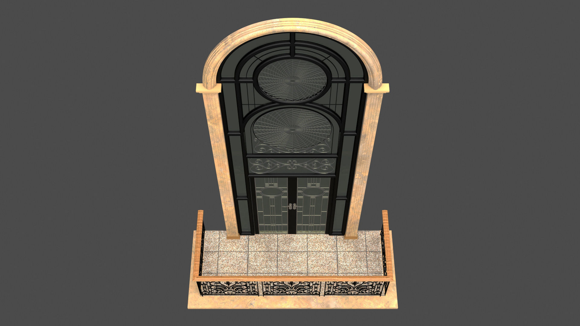 Classic Door Windows Set 3D model_34