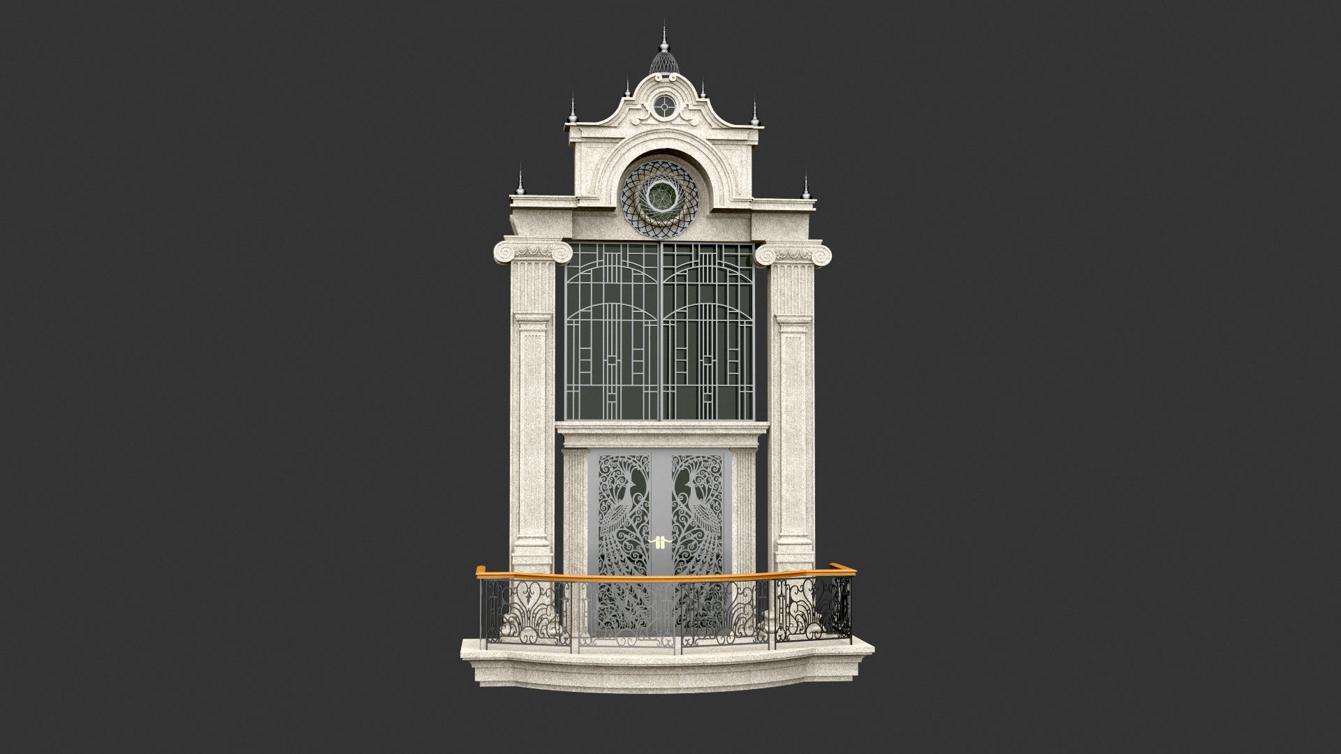 Classic Door Windows Set 3D model_24