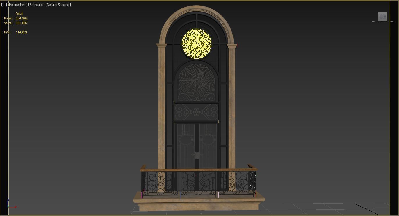 Classic Door Windows Set 3D model_1