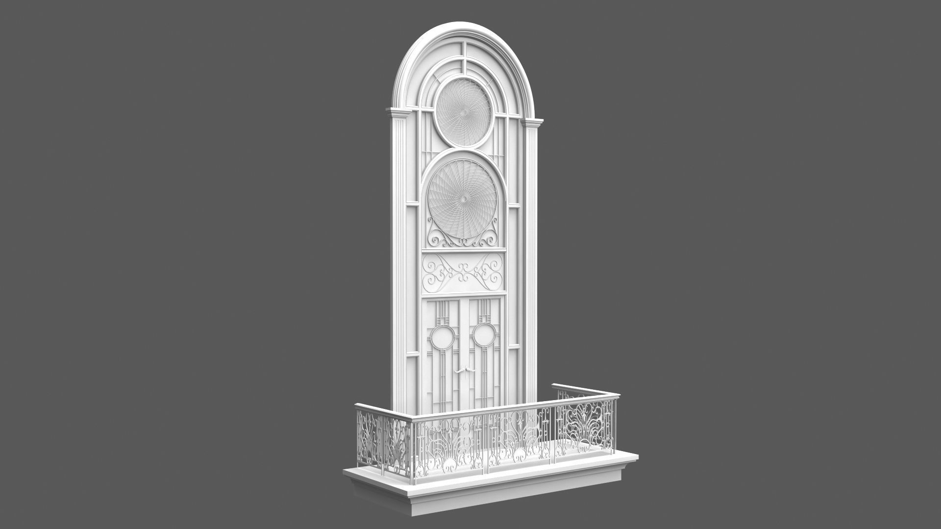 Classic Door Windows Set 3D model_37