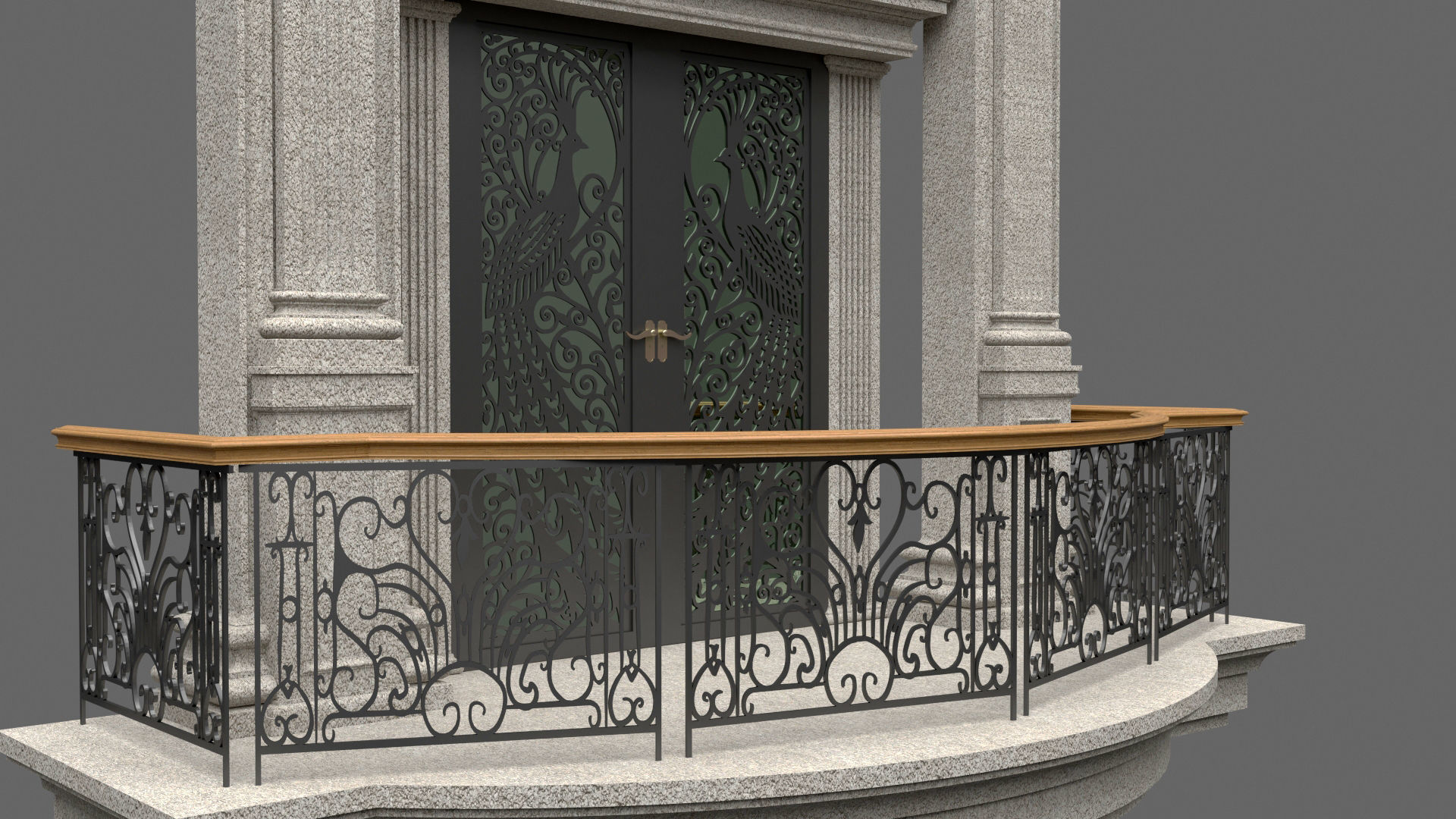 Classic Door Windows Set 3D model_27