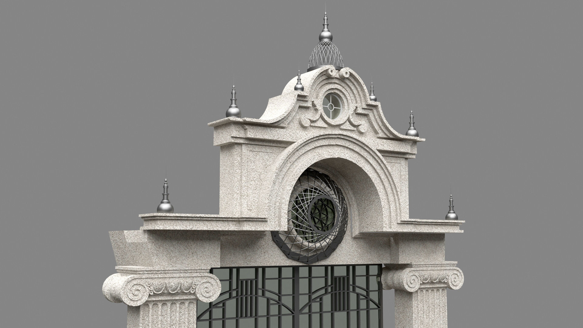 Classic Door Windows Set 3D model_28