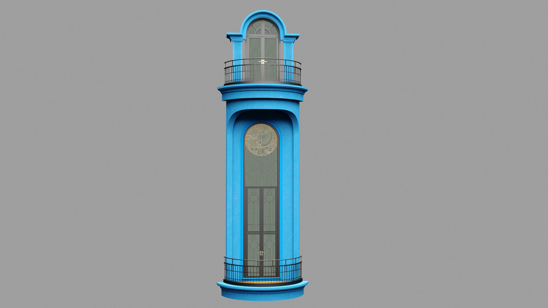 Classic Door Windows Set 3D model_4