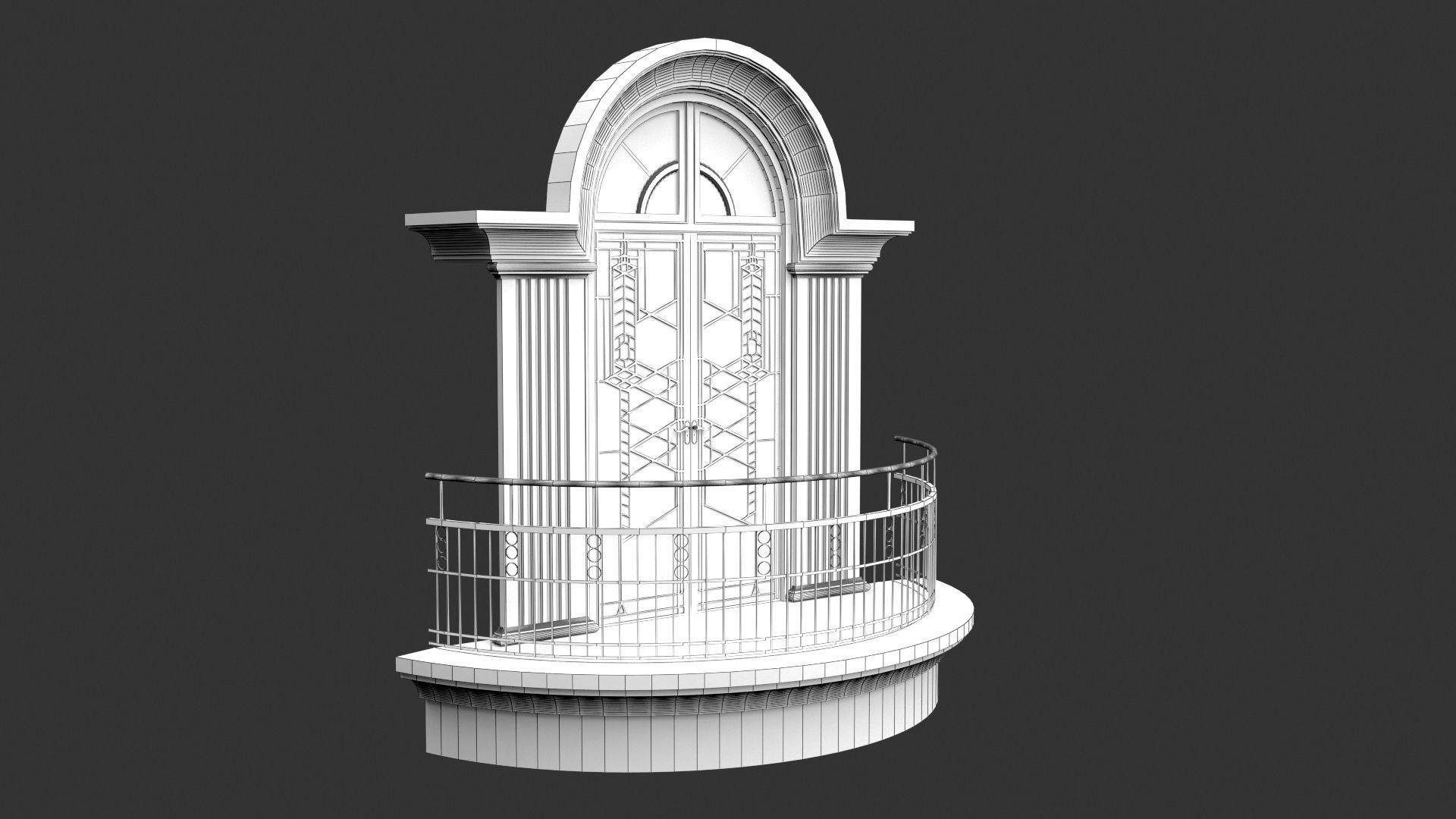 Classic Door Windows Set 3D model_18