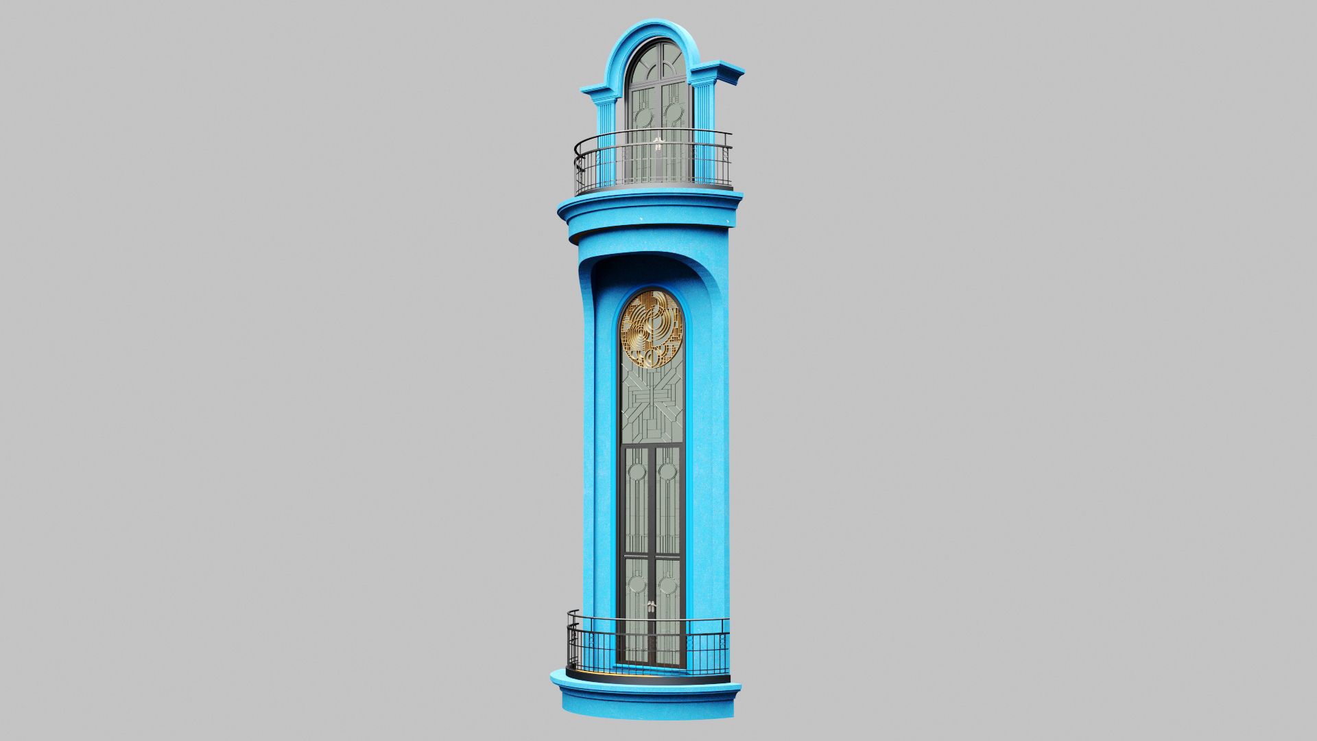Classic Door Windows Set 3D model_5