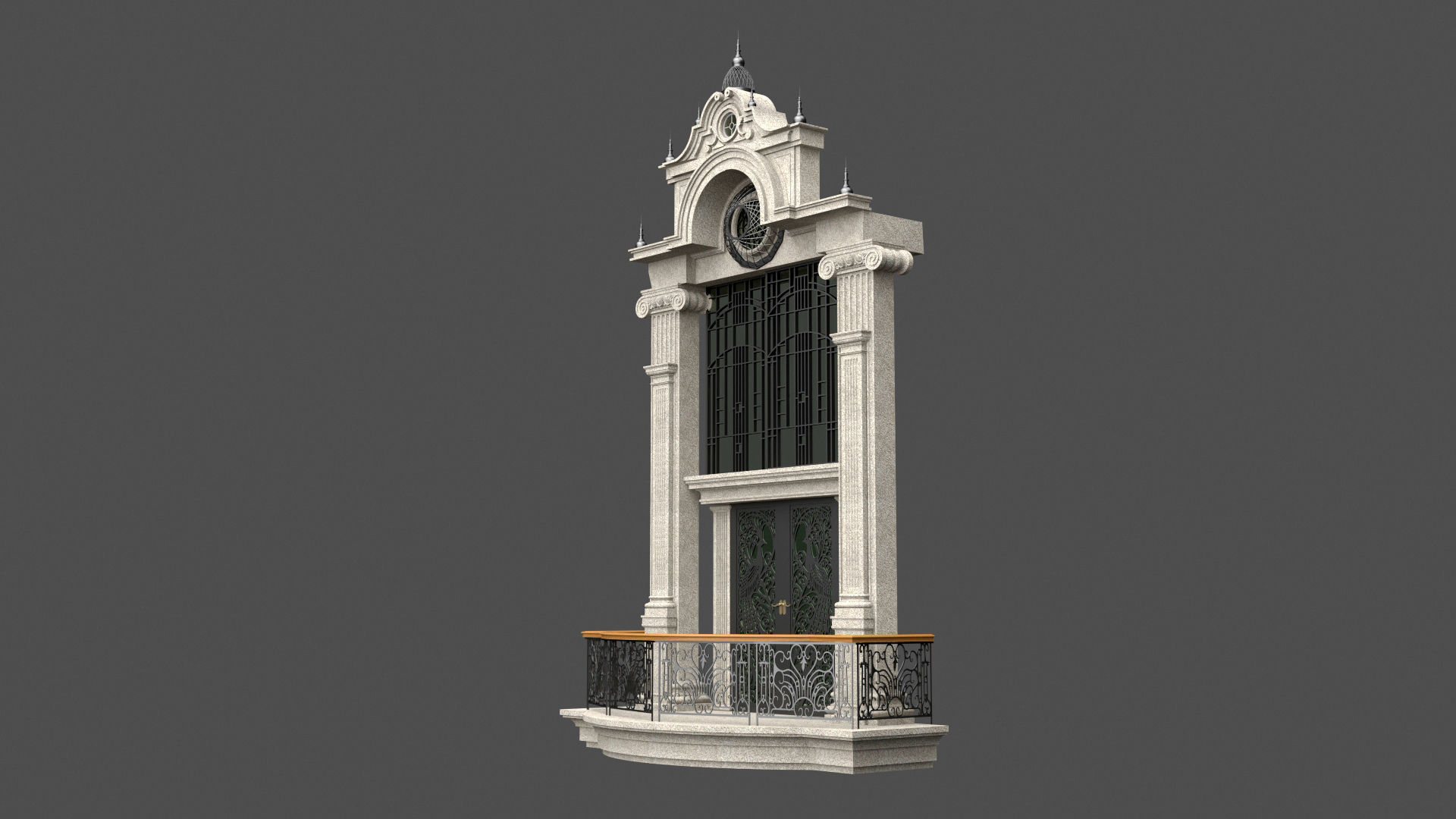 Classic Door Windows Set 3D model_25