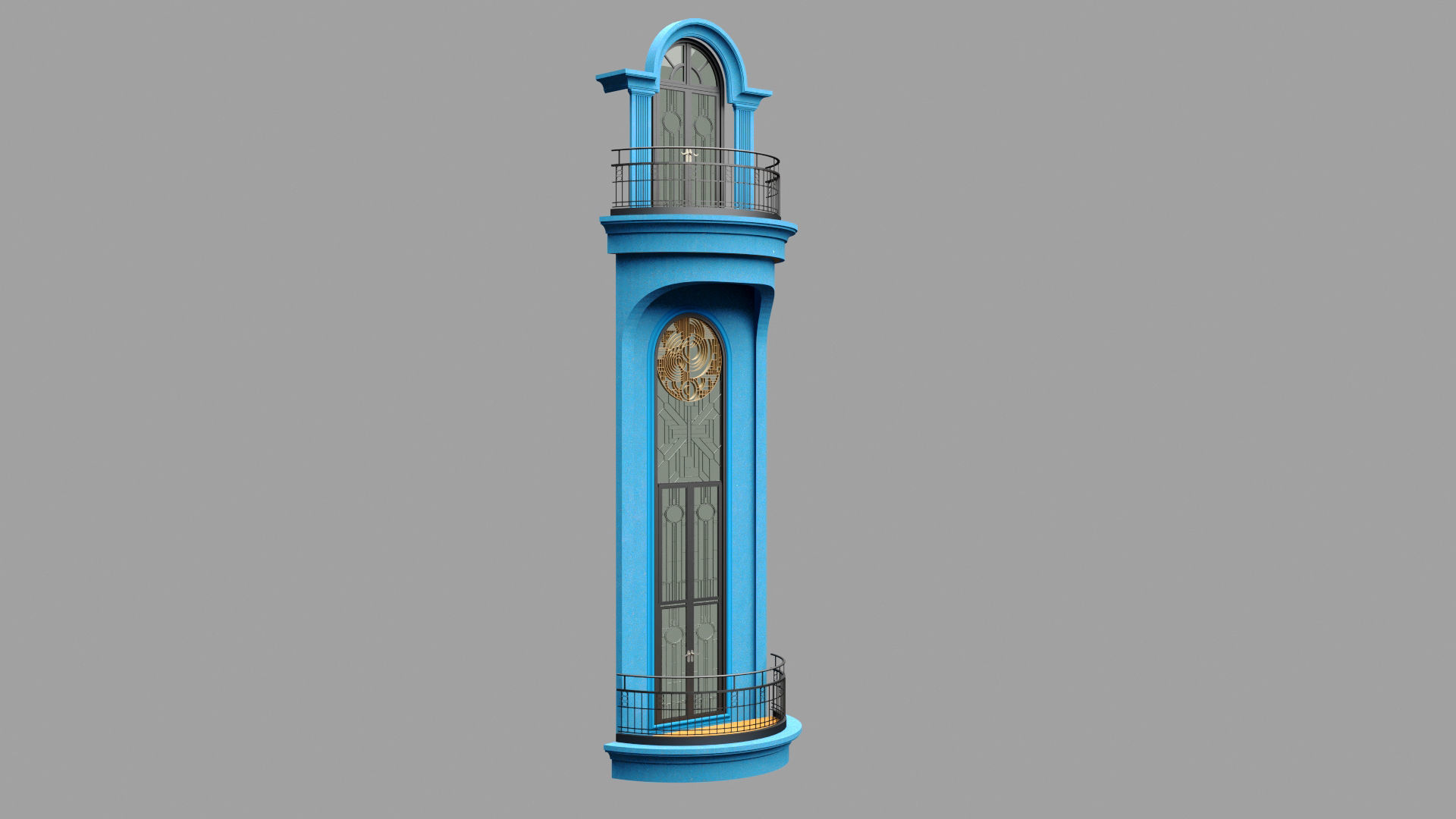 Classic Door Windows Set 3D model_3