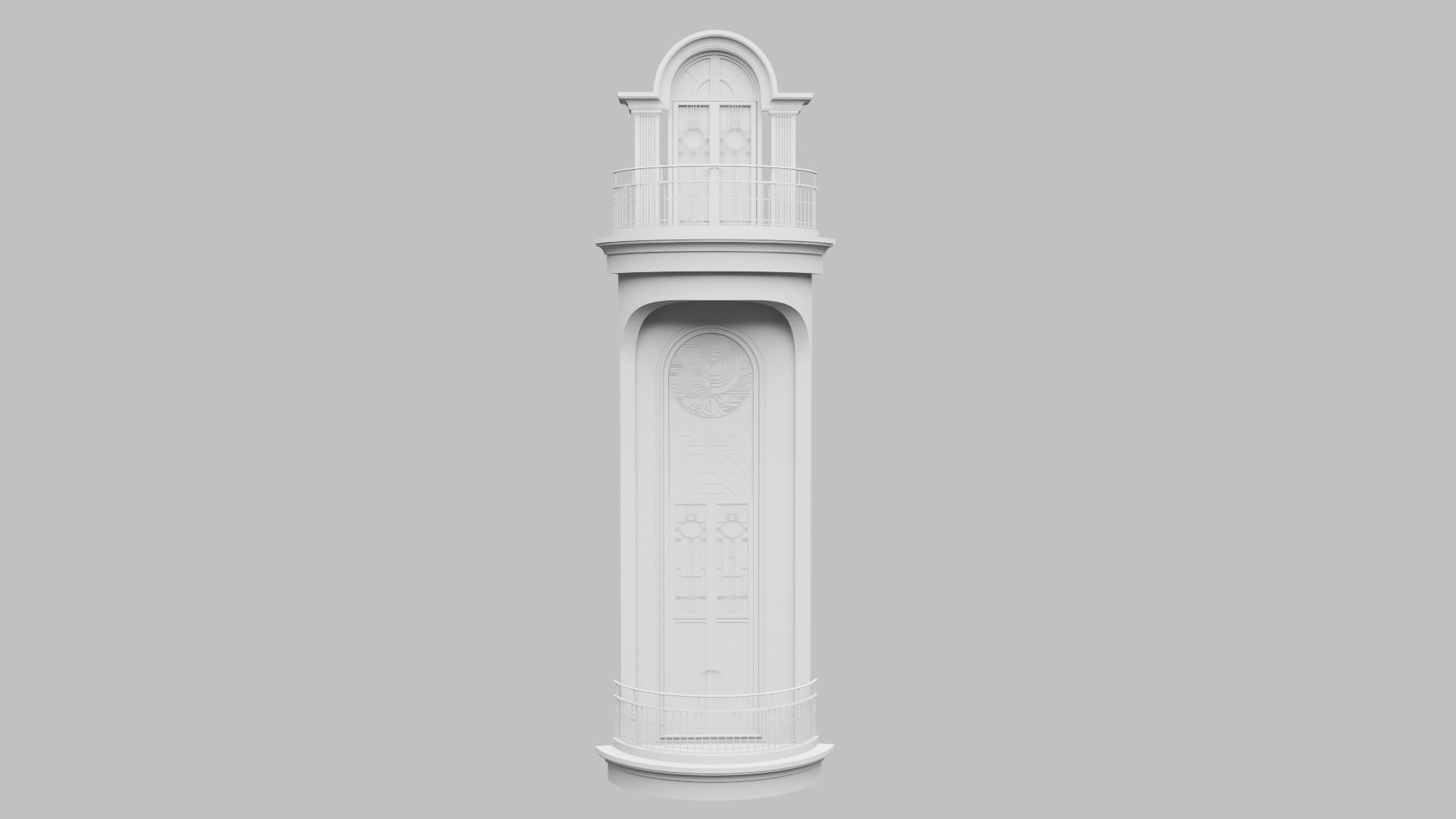 Classic Door Windows Set 3D model_9