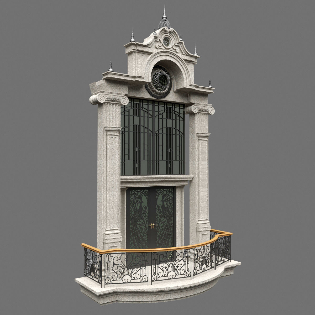 Classic Door Windows Set 3D model_21