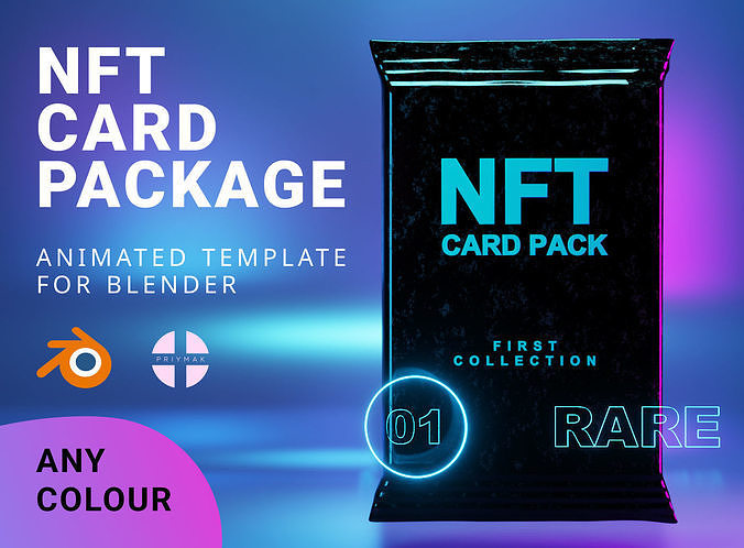 NFT Card package animated template for Blender 3D model