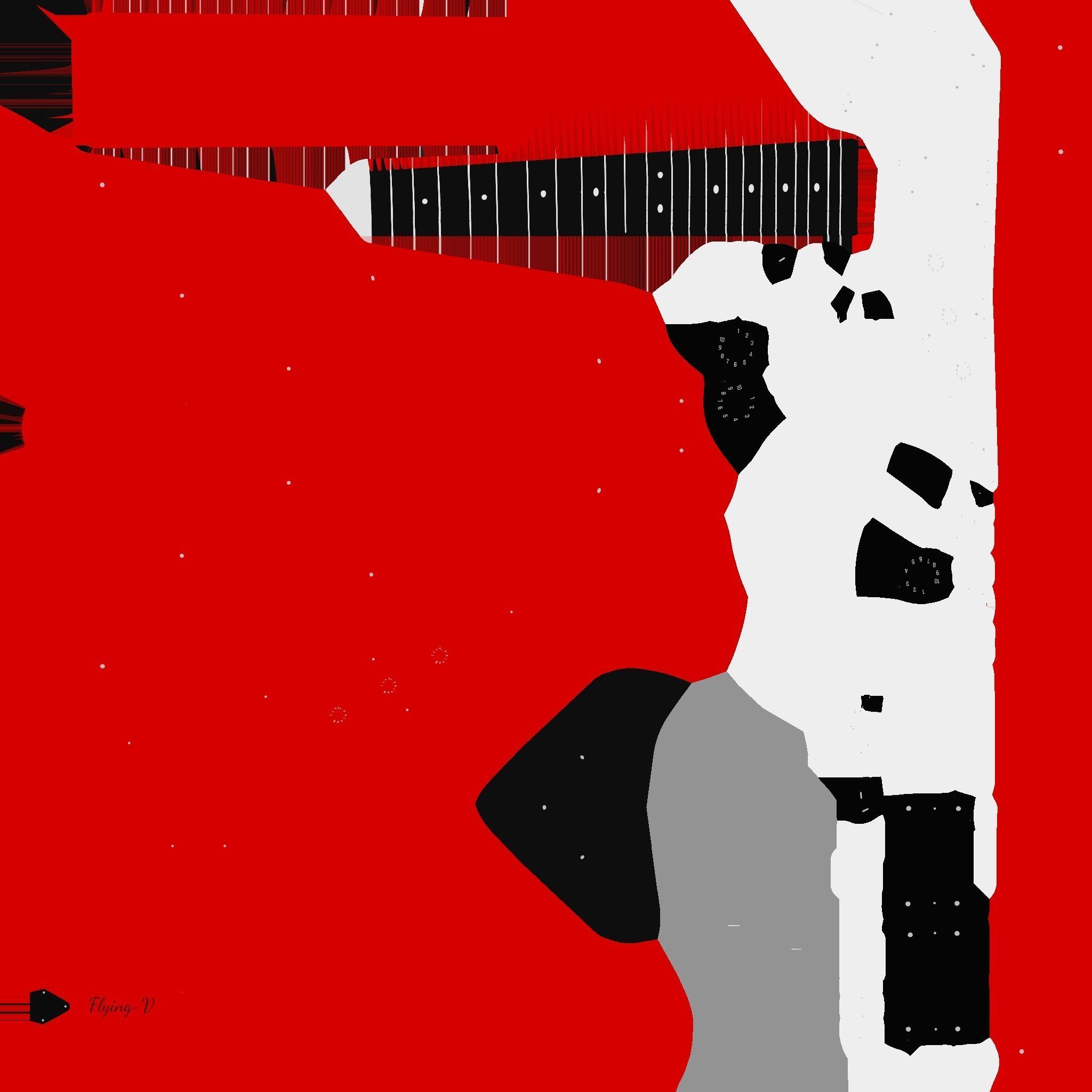 Electric Guitar D02 Red - Music Instrument Design Low-poly 3D model_18