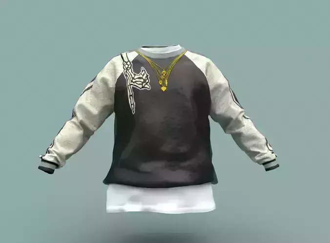 Pullover skeleton jacket Low-poly 3D model