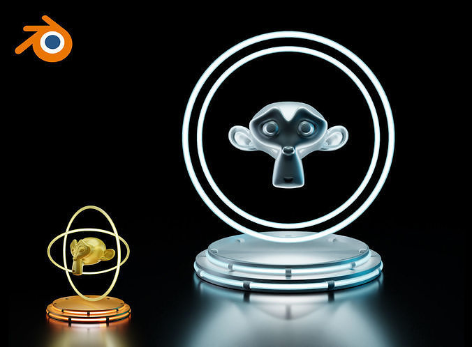 NFT PODIUM animated template for Blender 3D model