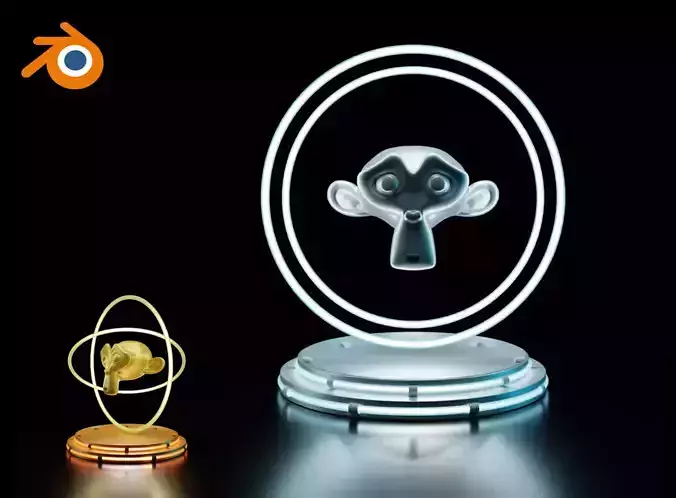 NFT PODIUM animated template for Blender 3D model