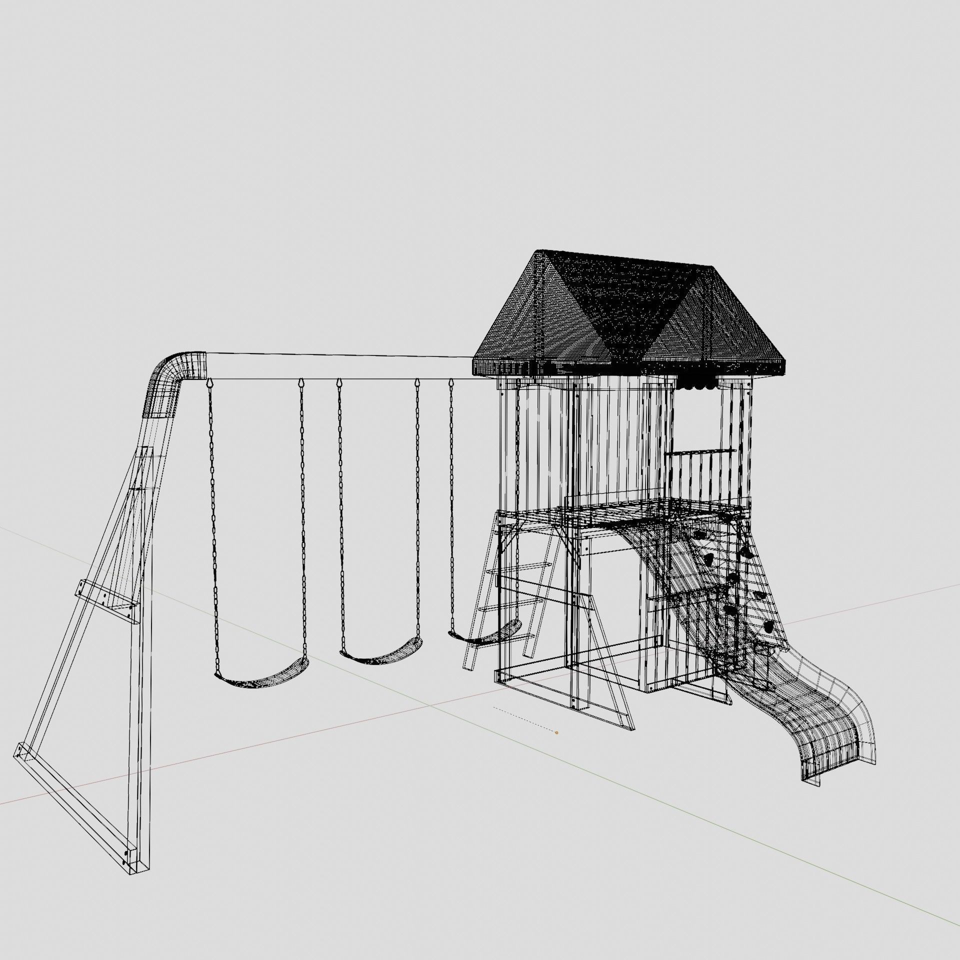 Kids Play Area Low-poly 3D model_5