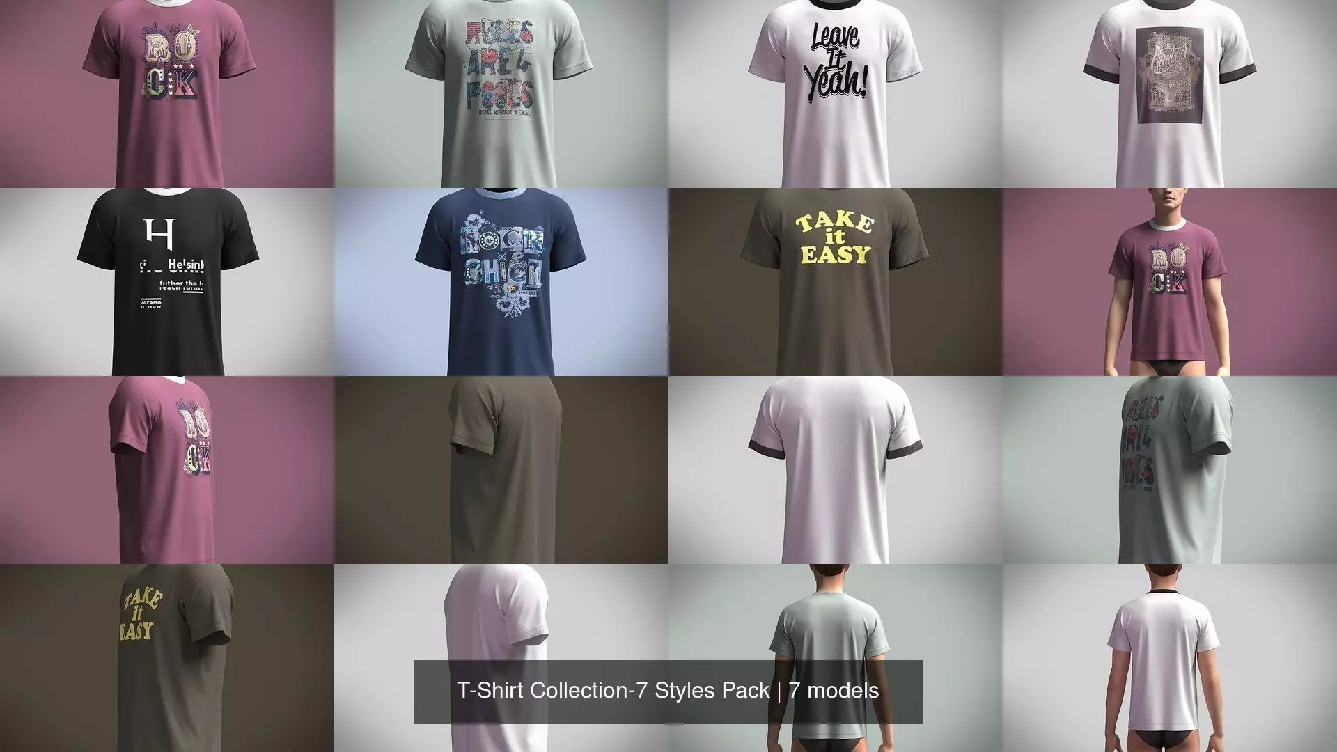 T-Shirt Collection-7 Styles Pack _0