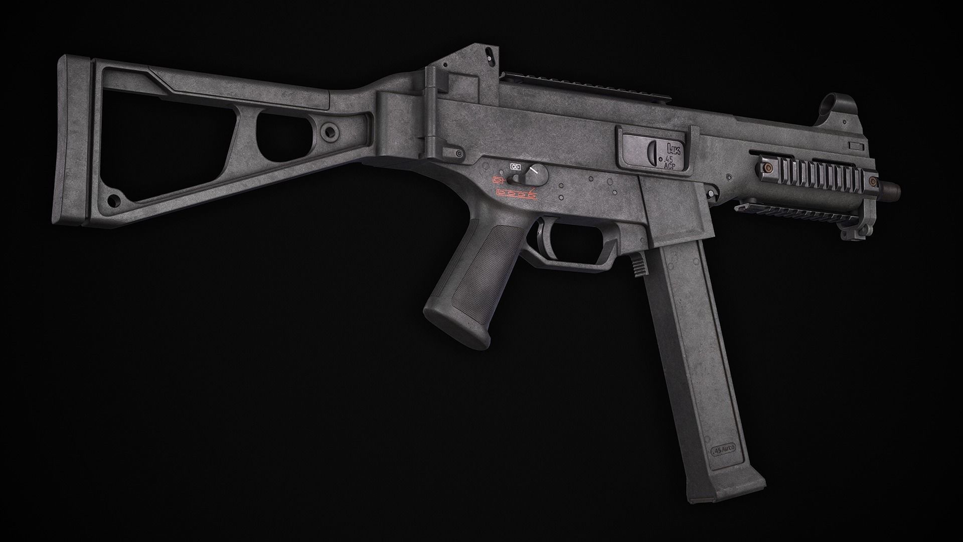 HK UMP-45 - Game ready  Low-poly 3D model_7