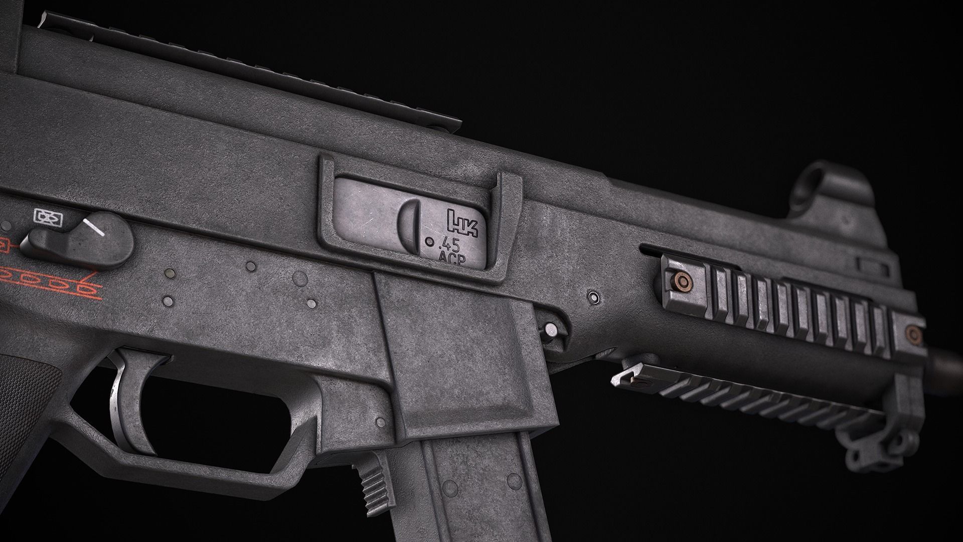 HK UMP-45 - Game ready  Low-poly 3D model_8