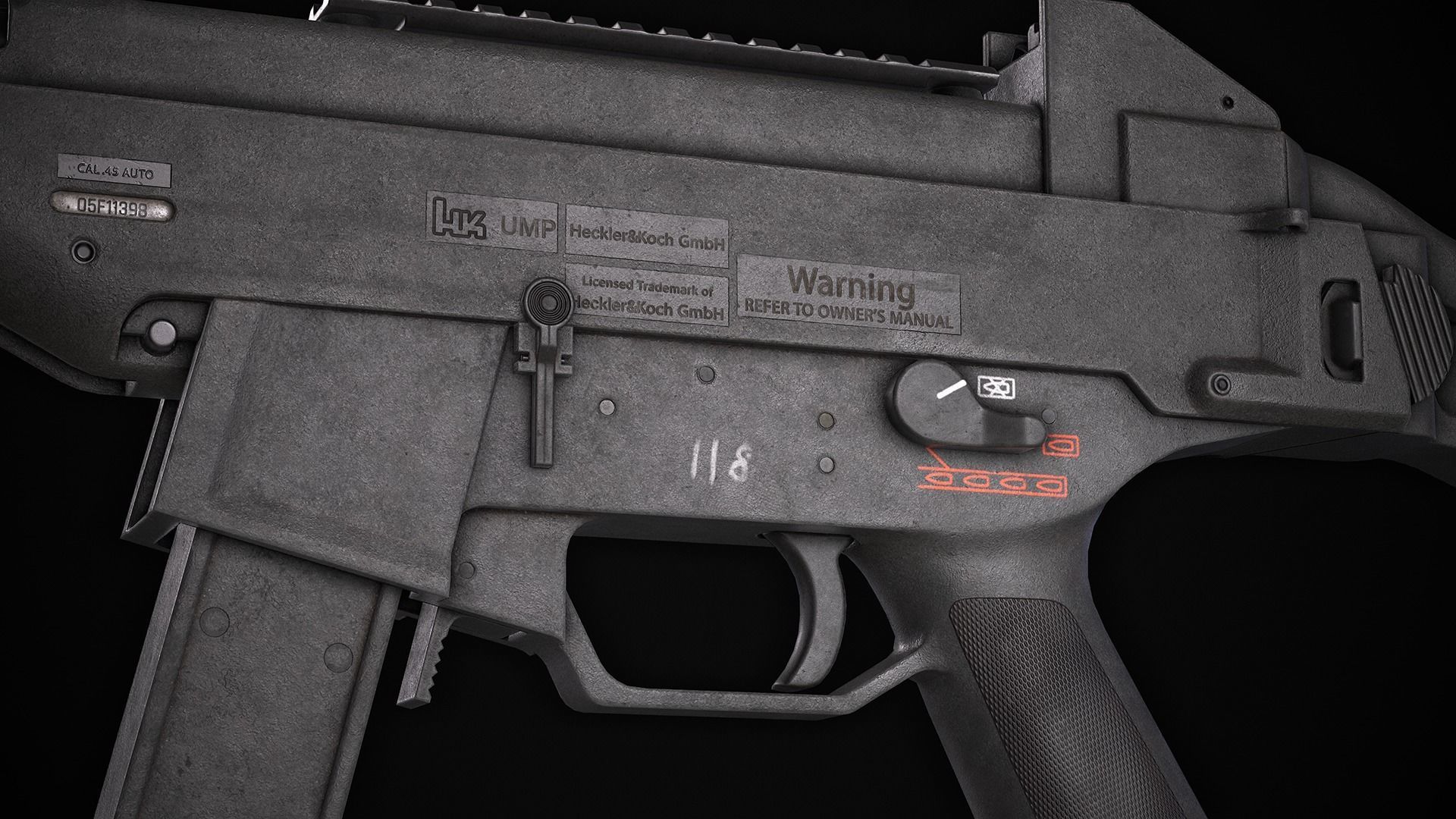 HK UMP-45 - Game ready  Low-poly 3D model_4