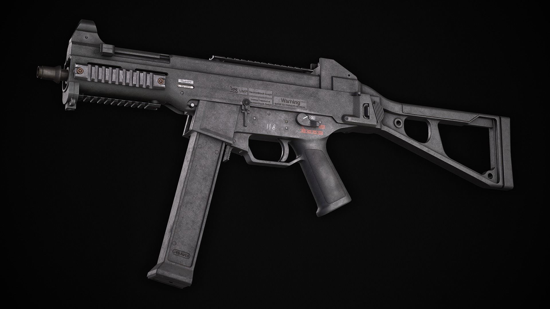 HK UMP-45 - Game ready  Low-poly 3D model_3