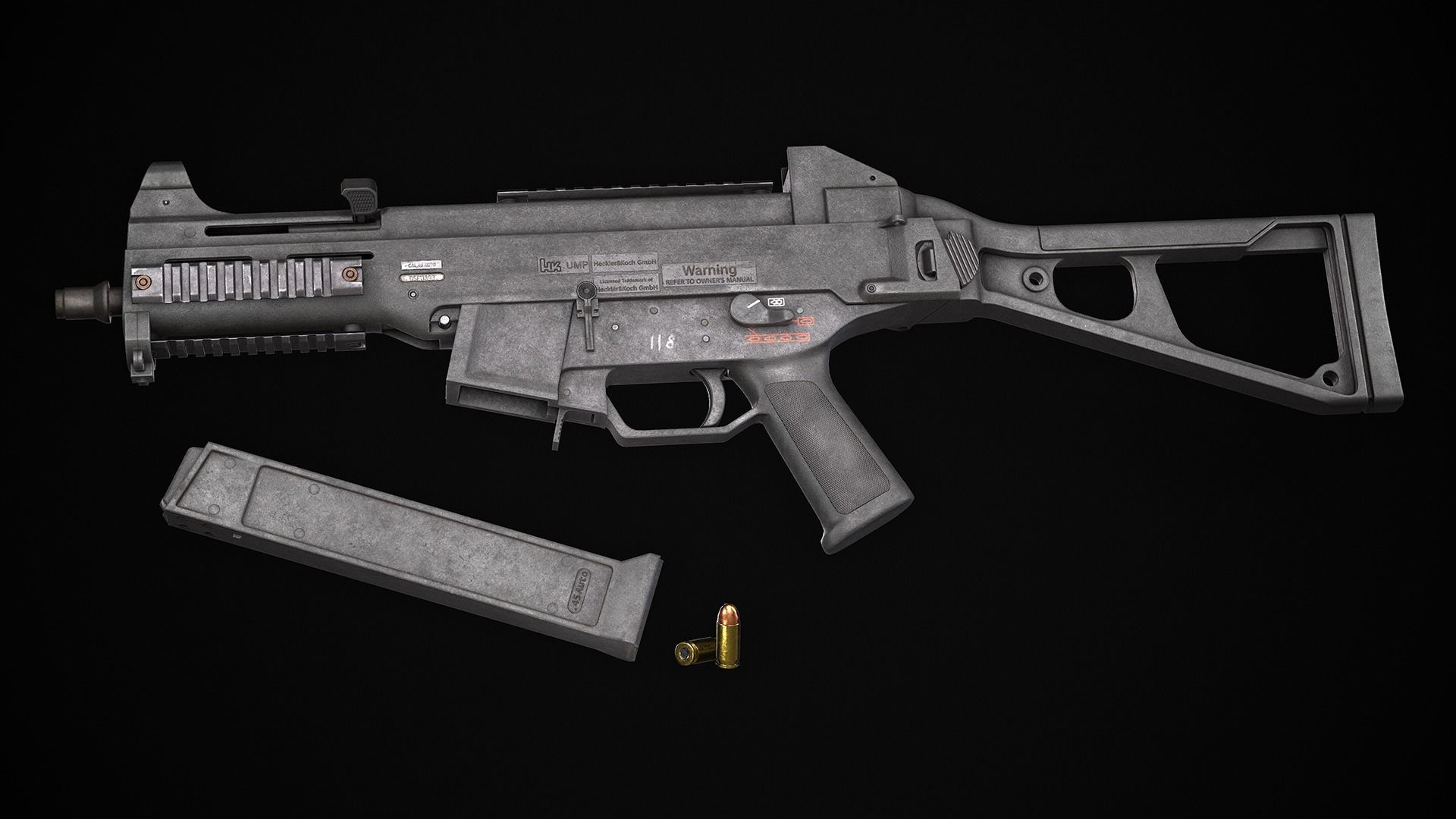 HK UMP-45 - Game ready  Low-poly 3D model_10