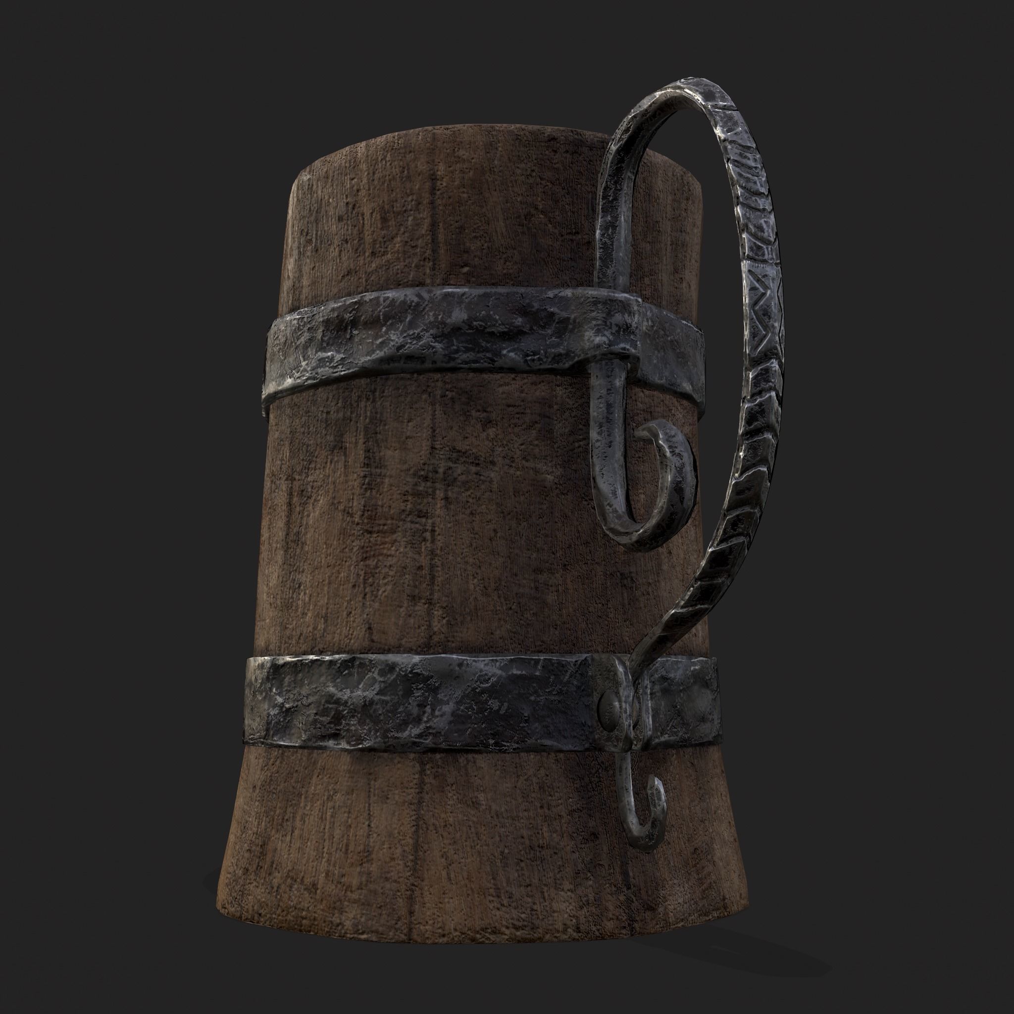 Medieval Three Cups 3D Model Collection_12