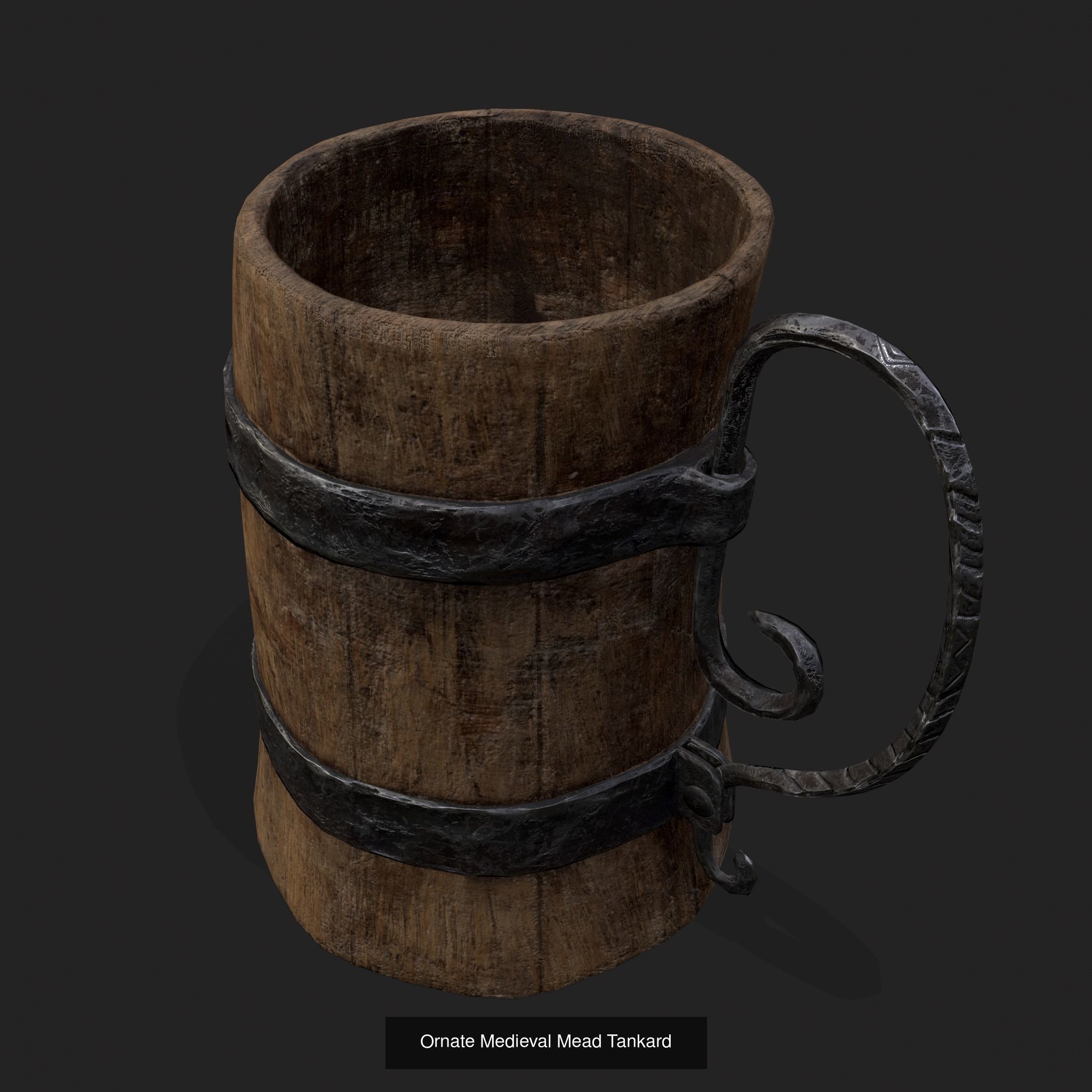 Medieval Three Cups 3D Model Collection_7