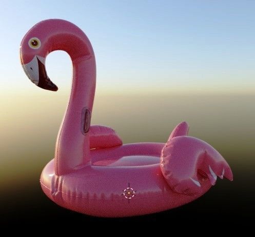 Inflatable Flamingo Low-poly 3D model_4