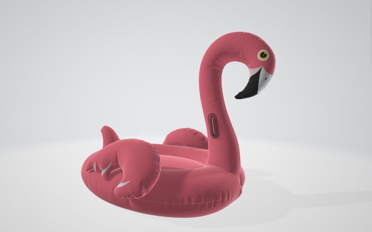 Inflatable Flamingo Low-poly 3D model_5